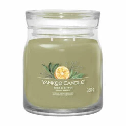 Yankee Candle Sage & Citrus Signature Medium Jar Candle | Long-Lasting Fragrance | Premium Quality