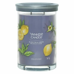 Yankee Candle Black Tea & Lemon Signature Large Tumbler Candle | Long-Lasting Fragrance | Premium Home Decor