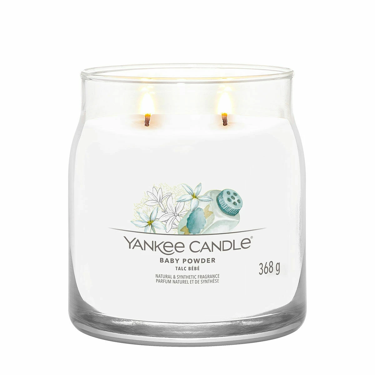 Yankee Candle Baby Powder Signature Medium Jar Candle - Long-Lasting Fragrance - 623g 4 Yankee Candle Baby Powder Signature Medium Jar Candle - Long-Lasting Fragrance - 623g - Image 2