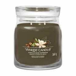 Yankee Candle Vanilla Bean Espresso Signature Medium Jar Candle - Long-Lasting Fragrance