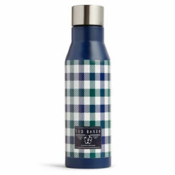 Ted Baker RONNE House Check Dark Blue Water Bottle | Stylish & Durable