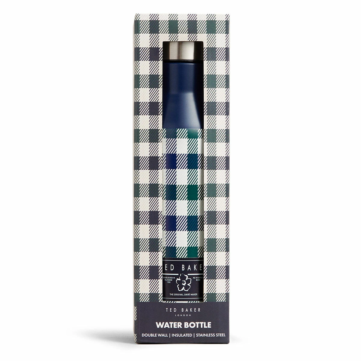 Ted Baker RONNE House Check Dark Blue Water Bottle | Stylish & Durable 4 Ted Baker RONNE House Check Dark Blue Water Bottle | Stylish & Durable - Image 2