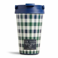 Ted Baker SHAUNEE House Check 350ml Travel Cup | Stylish Insulated Travel Mug