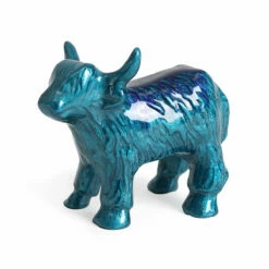Tilnar Art Aluminark Brushed Aqua Large Highland Cow - New In
