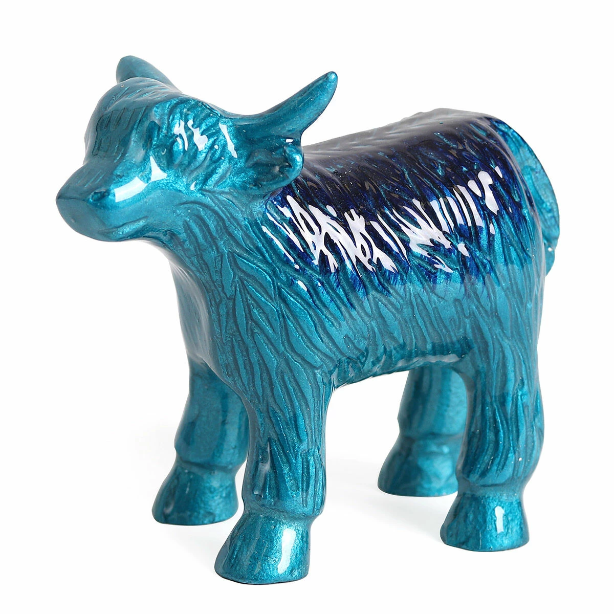 Tilnar Art Aluminark Brushed Aqua Extra Large Highland Cow - New In 3 Tilnar Art Aluminark Brushed Aqua Extra Large Highland Cow - New In