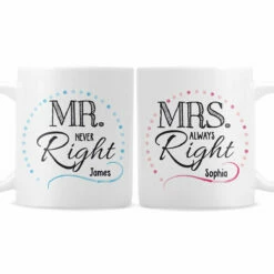Personalised 'Mrs Always Right, Mr Never Right' Set Of 2 Mugs - New In -Campus Gifts Sales 4004106 2
