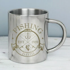Personalised Fishing Club Stainless Steel Mug - New In -Campus Gifts Sales 4004163 pmc personalised fishing club stainless steel mug 3