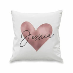 Personalised Rose Gold Heart Name Only Cushion - New In -Campus Gifts Sales 4004392 pmc personalised rose gold heart name only cushion 3