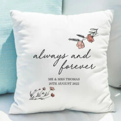 Personalised Always And Forever Cushion - New In | Customised Home Decor -Campus Gifts Sales 4004592 pmc personalised always and forever cushion 3