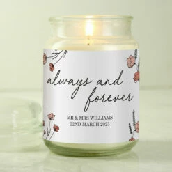 Personalised ‘Always & Forever’ Large Scented Jar Candle – New In -Campus Gifts Sales 4004740 2