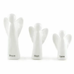 East Of India Christmas Set Of 3 Porcelain Angels - Festive Ornaments & Trinkets -Campus Gifts Sales 5817 east of india xmas set of three porcelain angels 1