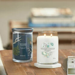 Yankee Candle Bayside Cedar Signature Large Tumbler Candle - Long-lasting Aromatic Candle -Campus Gifts Sales bayside cedar baby powder signature collection lifestyle 1 1