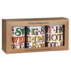 Emma Bridgewater Brighter World Set Of Three Round Caddies - New In Collection -Campus Gifts Sales bri2900 emma bridgewater brighter world set of three round caddies 3