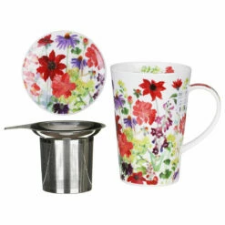 Dunoon Cottage Border Red Shetland Tea Infuser Set - New In -Campus Gifts Sales dunoon sh cotb re cottage border red shetland tea infuser set 06