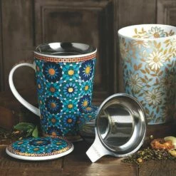 Dunoon Aqua Shetland Tea Infuser Set - Premium Ceramic Mug with Infuser -Campus Gifts Sales dunoon shetland lifestyle 4 1