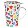 Dunoon Warm Hearts Shetland Tea Infuser Set - Premium Ceramic Mug with Infuser