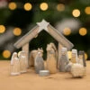 East Of India Natural Little Boxed Nativity Set - Handcrafted Ornament & Trinket -Campus Gifts Sales east of india 1542 boxed nativity lifestyle 1
