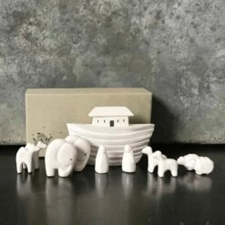 East Of India Porcelain Noah’s Ark Set | Handcrafted Ornament & Trinket