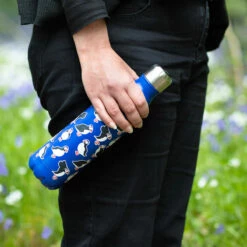 Eco Chic Royal Blue Puffin 500ml Thermal Drinks Bottle - Insulated & Stylish -Campus Gifts Sales eco chic blue water bottle lifestyle
