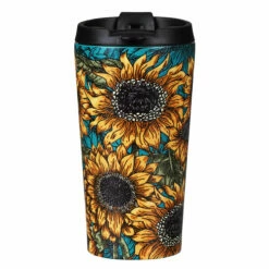 Eco Chic Sunflowers Stainless Steel Travel Coffee Cup | Insulated Travel Mug | Eco-Friendly Design