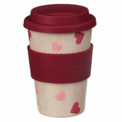 Emma Bridgewater Pink Hearts Rice Husk Travel Cup | Stylish & Eco-Friendly Travel Mug