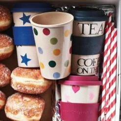 Emma Bridgewater Pink Hearts Rice Husk Travel Cup | Stylish & Eco-Friendly Travel Mug -Campus Gifts Sales elite emma bridgewater sky6100 rice husk travel cups lifestyle 3