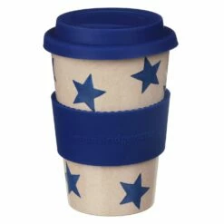 Emma Bridgewater Sky Blue Stars Rice Husk Travel Cup | Eco-Friendly Travel Mug