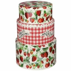 Emma Bridgewater Fruits Strawberries Set Of 3 Round Cake Tins | Stylish Kitchen Storage