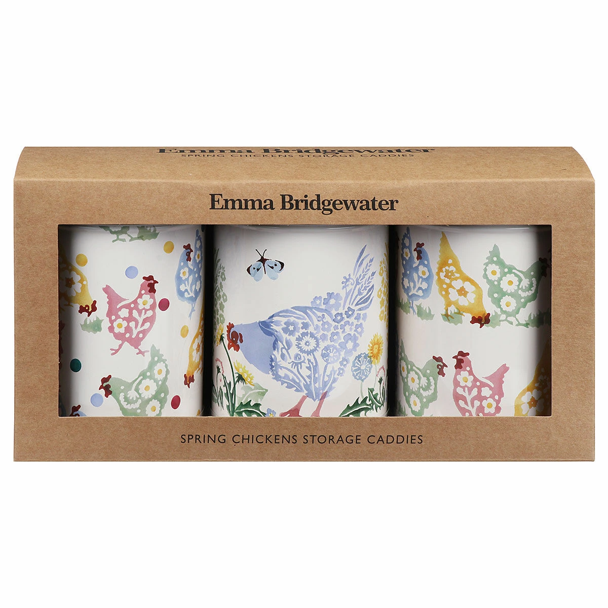 Emma Bridgewater Spring Chicken Set of 3 Round Caddies | Stylish Tins & Storage 3 Emma Bridgewater Spring Chicken Set of 3 Round Caddies | Stylish Tins & Storage
