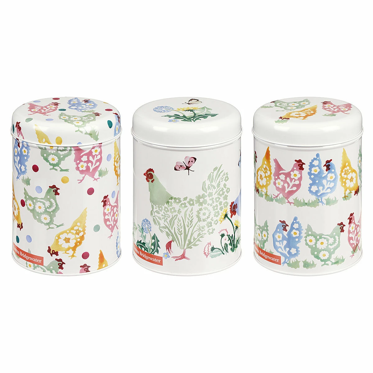 Emma Bridgewater Spring Chicken Set of 3 Round Caddies | Stylish Tins & Storage 4 Emma Bridgewater Spring Chicken Set of 3 Round Caddies | Stylish Tins & Storage - Image 2