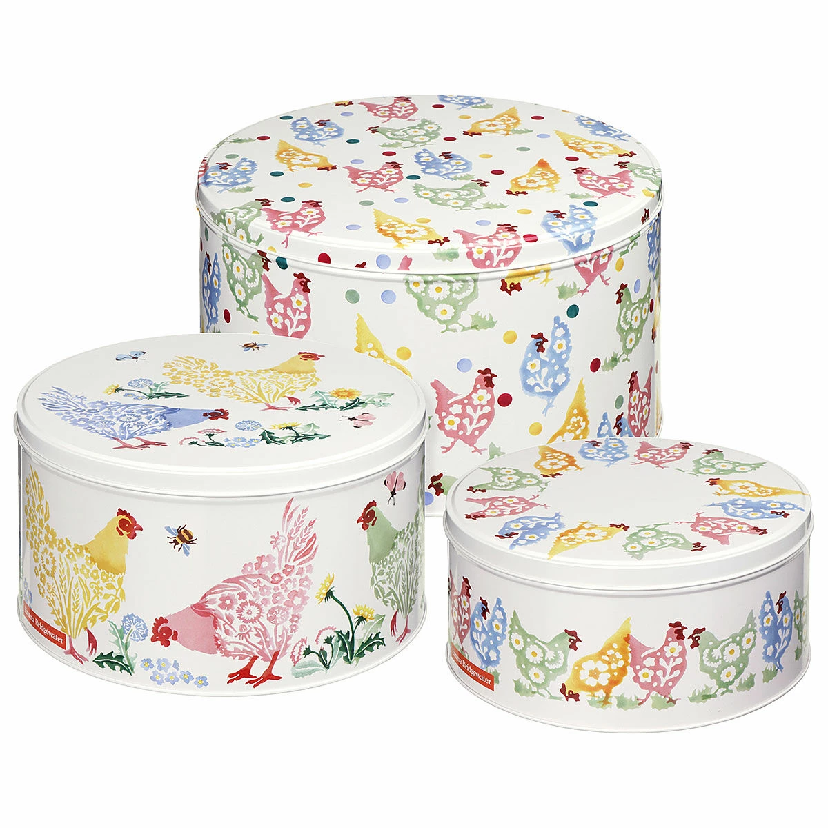 Emma Bridgewater Spring Chicken Set Of Three Round Cake Tins | Stylish Kitchen Storage 4 Emma Bridgewater Spring Chicken Set Of Three Round Cake Tins | Stylish Kitchen Storage - Image 2