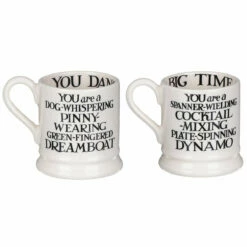 Emma Bridgewater Black Toast King Of Cool & Queen Of Rock Set Of Two Half Pint Mugs - New In -Campus Gifts Sales emma bridgewater 1kiq010013 king of cool queen of rock mugs 6