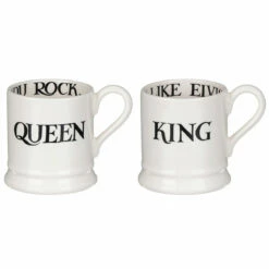 Emma Bridgewater Black Toast King Of Cool & Queen Of Rock Set Of Two Half Pint Mugs - New In -Campus Gifts Sales emma bridgewater 1kiq010013 king of cool queen of rock mugs 7