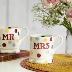 Emma Bridgewater Polka Dot Mr & Mrs Set of 2 Half Pint Boxed Mugs – Perfect for Couples -Campus Gifts Sales emma bridgewater 1pmm010013 polka dot mr and mrs set of 2 half pint mugs lifestyles 1