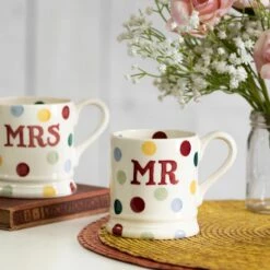 Emma Bridgewater Polka Dot Mr & Mrs Set of 2 Half Pint Boxed Mugs – Perfect for Couples -Campus Gifts Sales emma bridgewater 1pmm010013 polka dot mr and mrs set of 2 half pint mugs lifestyles 2