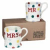 Emma Bridgewater Polka Dot Mr & Mrs Set of 2 Half Pint Boxed Mugs – Perfect for Couples