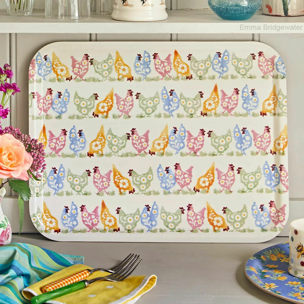 Emma Bridgewater Spring Chicken Birch Rectangular Tray | Stylish Tins & Storage 4 Emma Bridgewater Spring Chicken Birch Rectangular Tray | Stylish Tins & Storage - Image 2