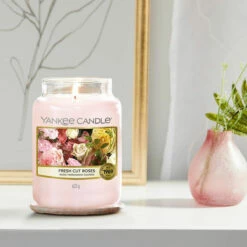 Yankee Candle Fresh Cut Roses Large Jar Candle | Long-Lasting Fragrance | Home Décor -Campus Gifts Sales fresh cut roses large jar