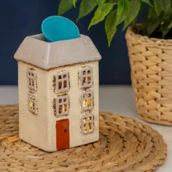 Shudehill Village Pottery Cream House Wax Melt & Oil Warmer - Elegant Ornament & Trinket