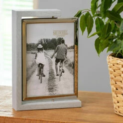 Shudehill Grey Wood Look 5x7 Rotating Portrait Photo Frame - New In