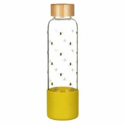 Joules Bees Glass Water Bottle | Eco-Friendly & Leak-Proof | 500ml