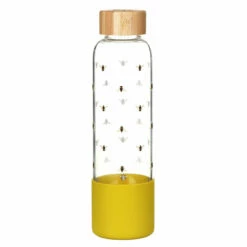 Joules Bees Glass Water Bottle | Eco-Friendly & Leak-Proof | 500ml -Campus Gifts Sales joules jls2101 j bee print glass water bottle 03