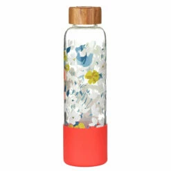 Joules Floral Print Glass Water Bottle - Eco-Friendly & Stylish Hydration -Campus Gifts Sales joules jls2103 j floral print glass water bottle 03