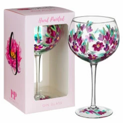 Lynsey Johnstone Hand Painted Crocuses Gin Glass - New In