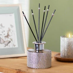 Desire Silver Diamante Pomegranate Noir 200ml Reed Diffuser | New In Home Fragrance
