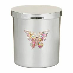 Desire Silver Butterfly Pomegranate Noir Soy Wax Candle | New In 10 Desire Silver Butterfly Pomegranate Noir Soy Wax Candle | New In -Campus Gifts Sales lesser pavey lp49695 silver butterfly pomegranate noir candle 2