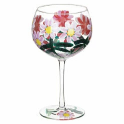Lynsey Johnstone Hand Painted Daisies & Dragonflies Gin Glass - New In -Campus Gifts Sales lesser pavey lp49747 lynsey johnstone daisies dragonflies gin glass 2
