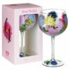 Lynsey Johnstone Hand Painted Alliums & Bees Gin Glass - Unique New In Collection