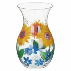 Lynsey Johnstone Hand Painted Sunflowers & Blue Wildflowers Posy Vase - New In -Campus Gifts Sales lesser pavey lp49754 lynsey johnstone sunflowers blue wildflowers posy vase 2