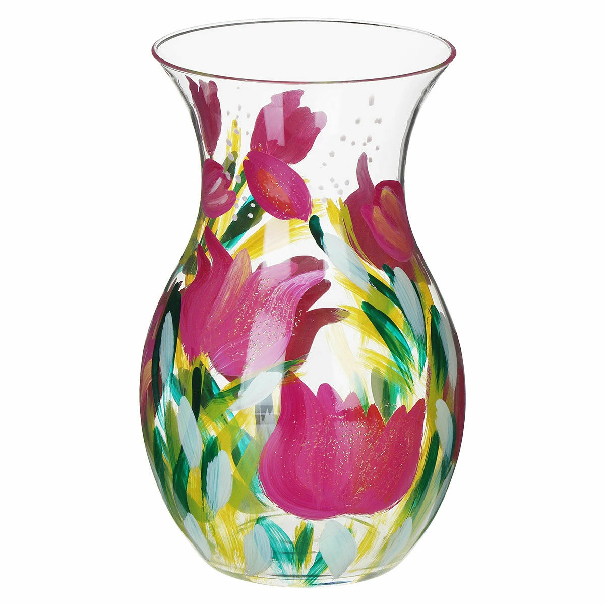 Lynsey Johnstone Hand Painted Pink Tulips Posy Vase - New In 4 Lynsey Johnstone Hand Painted Pink Tulips Posy Vase - New In - Image 2